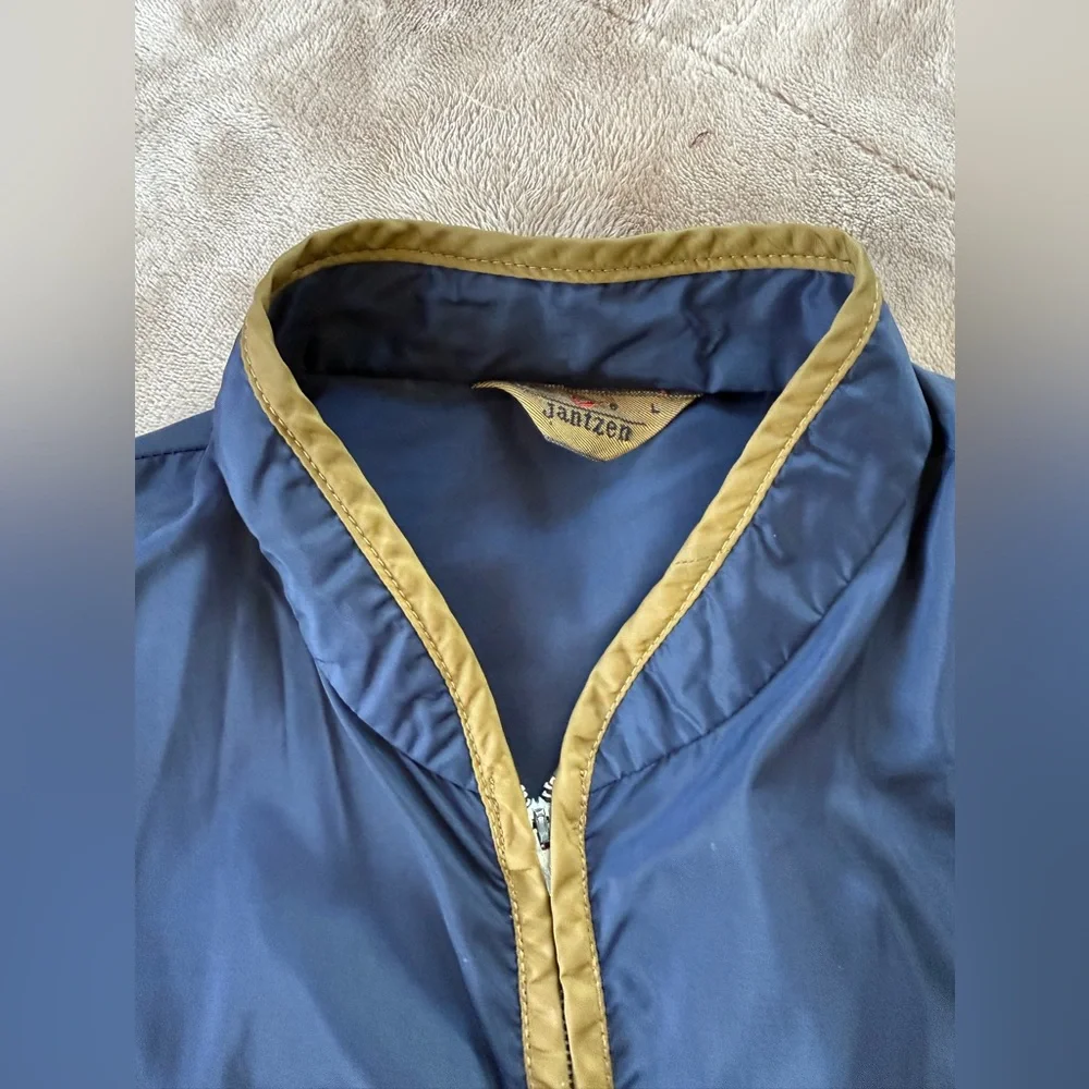 Vintage 60'sJantzen Blue and Gold Men's Windbreaker ~ Honda Motorsports Patch